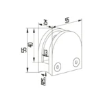 D Shaped Glass Clamps — L6015-H — view 2