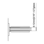 H13-Series Mirror Chrome Finish Beveled Profile with Covers Square Glass to Wall Shower Door Hinges — H13B201E — view 3
