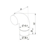 Handrail Post Connectors — LS-NTR-R42.4-12 — view 2