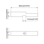 Top Pivot Adapter Block for 3/8" Glass — ACEV8 — view 2