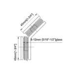 135° Glass to Glass Radius Corners Profile Glass Clamp — CV1302MP — view 3