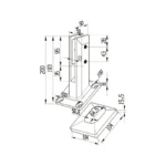 Angled Base Floor Black Glass Spigot — ADJ-BVL-GS — view 3