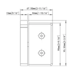 H8-Series L-Mount Left Pivot Hinge Shower Door Pivot Hinges — H8101TL — view 3