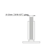 H8-Series Square Profile Glass to Wall Shower Door Hinges — H8201NP — view 3