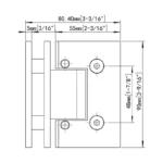 H14-Series Gold Adjustable Allen Set Screws Glass to Glass 90° Square Profile Shower Door Hinges — H14A202N — view 2