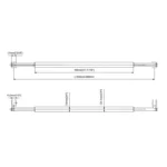 With Metal Washers Glass to Glass Round Support Bar & Accessories 500~900mm — AP08-A02 — view 2