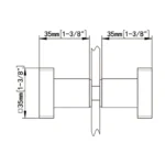 Back to Back Square Shower Knob 35mm*35mm*35mm — NF08 — view 2