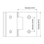 H14-Series Gold Beveled Profile with Covers Glass to Glass 135° Square Profile Shower Door Hinges — H14202M — view 2