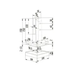 Square Floor-standing Pool Fence Spigot — LS-FSF — view 2