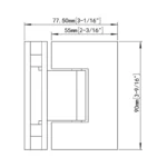 H1-Series 90° Glass to Glass Square Profile Shower Door Hinge — H1ZB90 — view 2