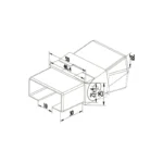 Square Top Rail 50mm x 25mm Up/Down Adjustable Connector — LS-8141850 — view 2