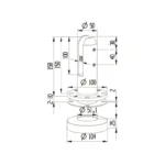 Post Standing Glass Pool Fence Spigot — LS-FRF — view 2