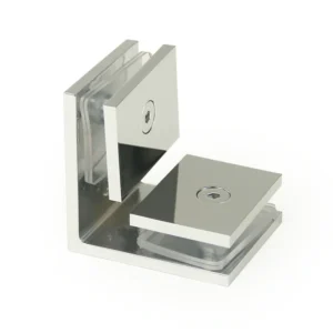 Mirror Chrome Finish 90° Glass to Glass Square Wall Mount & Glass Clamp — CV7ZB90