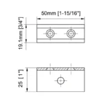 Black Square Wall Mount U-SHAPE Shower Glass Clamp — AU115201 — view 2
