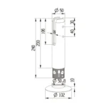 Post In-ground Round Glass Spigot — LS-BRC — view 2