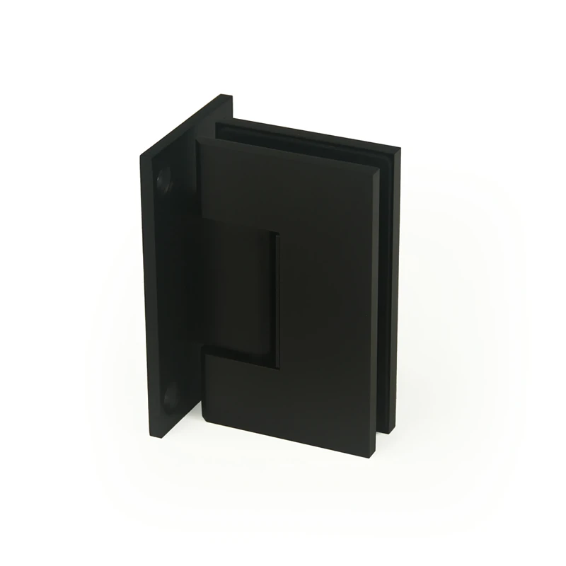 H14-Series Black Adjustable Allen Set Screws Square Profile Glass to Wall Shower Door Hinges — H14A201N