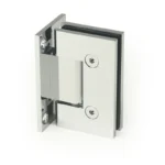 H14-Series Mirror Chrome Finish Beveled Profile with Covers Square Glass to Wall Shower Door Hinges — H14201N — view 1