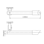 With Metal Washers Wall to Glass Round Support Bar & Accessories 400mm — SRP04-C01 — view 2