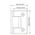 H1-Series Beveled Profile Glass to Wall Shower Door Hinges — H1101NP — view 3