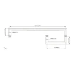 With Metal Washers Square Profile Pull & Towel Bar Combo 20*20*6/8*18/24 — FCD-20x6/8x18/24 — view 2