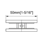 180° Pivoting Transom Clamp Square Wall Mount & Glass Clamp — CV2A202E — view 2