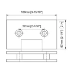 H10-Series Square Profile 90° Glass to Glass Shower Door Hinges — H10202N — view 2