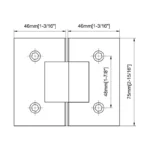H4-Series Square Profile with Mesh 180° Glass to Glass Shower Door Hinges — H4202E — view 2
