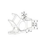 Square Top Rail 21x21mm Wall Bracket Horizontal Adjustable-Right — WBHA-S25X-HR — view 2