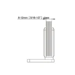 H1-Series Beveled Profile Glass to Wall Shower Door Hinges — H1101NP — view 2
