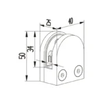 Glass Clamp Stainless Steel — L6001 — view 2
