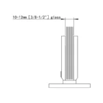 H14-Series Mirror Chrome Finish Beveled Profile with Covers Square Glass to Wall Shower Door Hinges — H14201N — view 2