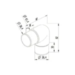 Handrail Post Connector — LS-NTR-R42.4-5 — view 2