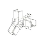 Square Top Rail 25x21mm Vertical Adjustable Joiner-Left — TR-HCVAJ-L — view 2