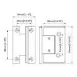 H10-Series "H" Full Back Plate Glass to Wall Shower Door Hinges — H10A101BNH — view 2