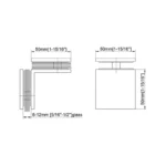 90° Glass to Glass Square Wall Mount & Glass Clamp — CV2202N — view 2