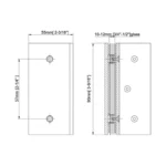 Mirror Chrome Finish Glass to Wall Square Wall Mount & Glass Clamp — CV9ZB90B — view 2