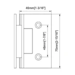 Square Profile with Mesh 90° Glass to Glass Shower Door Hinges — H4202N — view 2