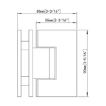 H14-Series Gold Beveled Profile with Covers Glass to Glass 90° Square Profile Shower Door Hinges — H14202N — view 2