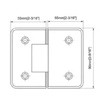 H1-Series Beveled Profile 180° Glass to Glass Shower Door Hinges — H1102E — view 2