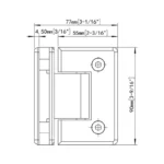 H1-Series Beveled Profile 90° Glass to Glass Shower Door Hinges — H1102N — view 2