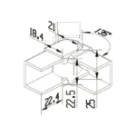 Square Top Rail 25x21mm Up & Down Adjustable Joiner — LS-AJ-S25-V — view 2