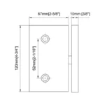H32-Series Square Mount Pivot Shower Door Hinges — H32201T — view 2