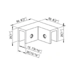 90° Sleeve-Over Bracket Shower Glass Clamp — AU14202N — view 2