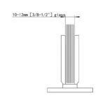 H10-Series Square Profile Glass to Wall Shower Door Hinges — H10201N — view 2