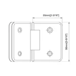 H1-Series Beveled Profile 135° Glass to Glass Shower Door Hinges — H1102M — view 2