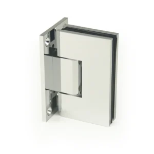H13-Series Mirror Chrome Finish Beveled Profile with Covers Square Glass to Wall Shower Door Hinges — H13B201E