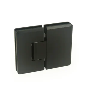 Black Beveled Profile with Covers Glass to Glass 180° Square Profile Shower Door Hinges — H13B102E
