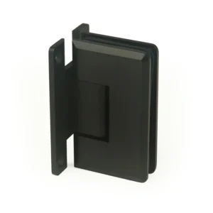 H10-Series Black Adjustable Wall Mount "H" Full Back Plate Glass to Wall Shower Door Hinges — H10DA101NH