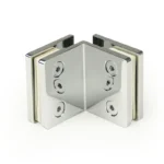 Beveled Profile 90° Glass to Glass Square Wall Mount & Glass Clamp — CV8302N — view 1