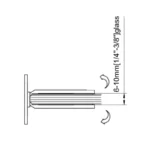 H4-Series Square Profile with Mesh Glass to Wall Shower Door Hinges — H4201N — view 2